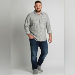 NWT Gray Casual Button Down Shirt - Men's XXL